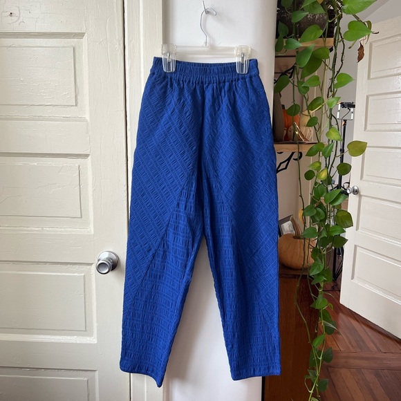 nikki chasin Pants - Nikki Chasin Cobalt Blue Angle Pant - High Waist, Tapered Elastic Waist